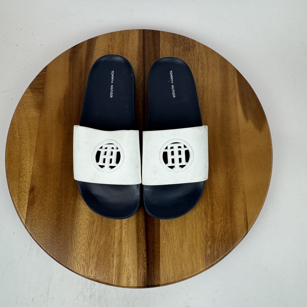 New NWOB Womens Tommy Hilfiger Danaa White Comfort Slides Sandals Size 10 M
